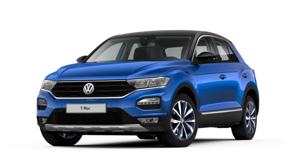 Nuovo crossover Volkswagen T ROC 2018 colore blu ravenna