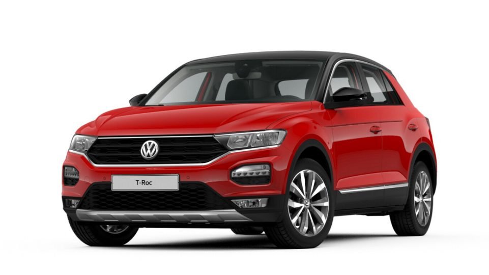 Nuovo suv volkswagen T ROC rosso