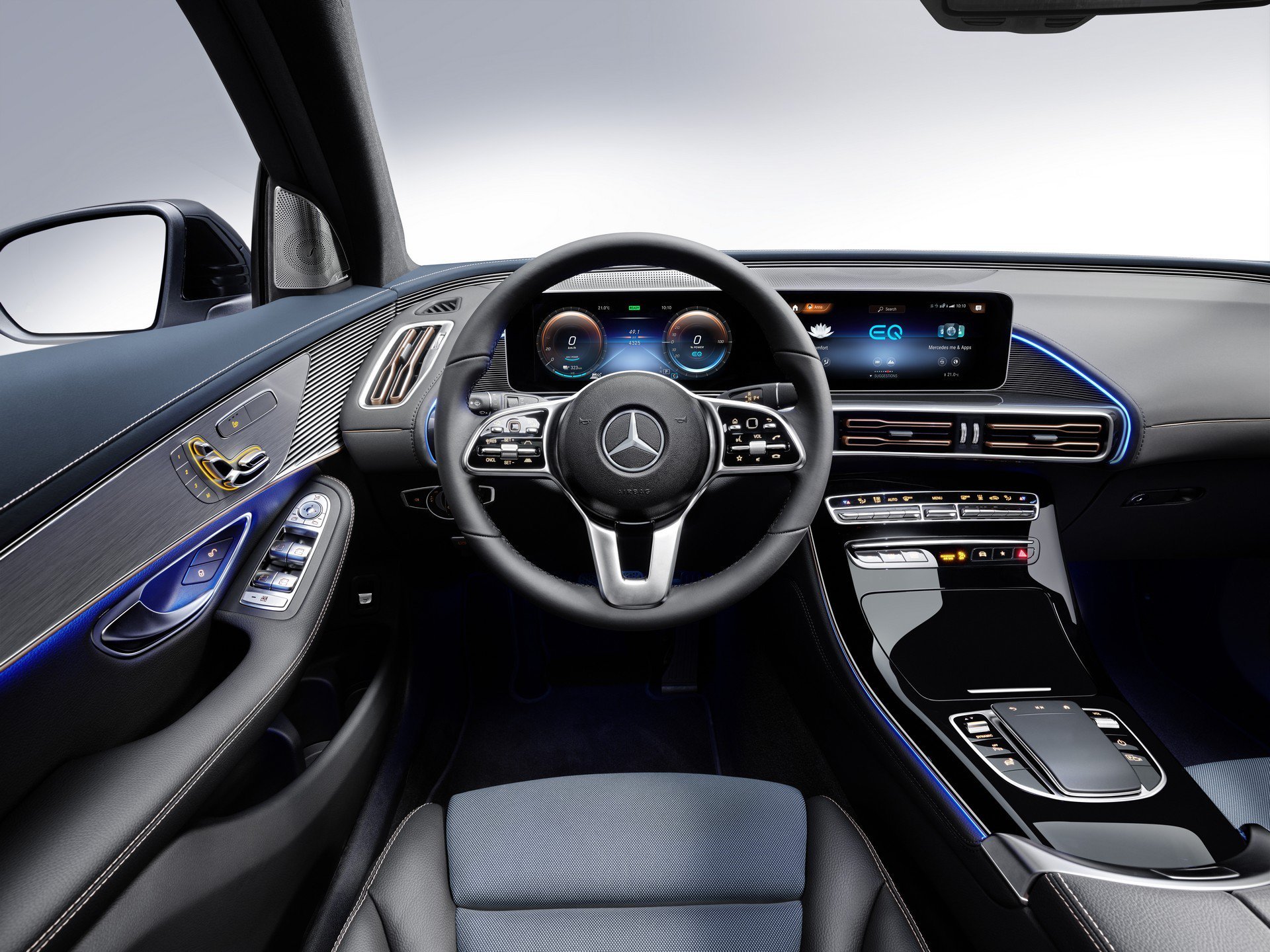 Interno nuovo suv mercedes elettrico EQC 2019