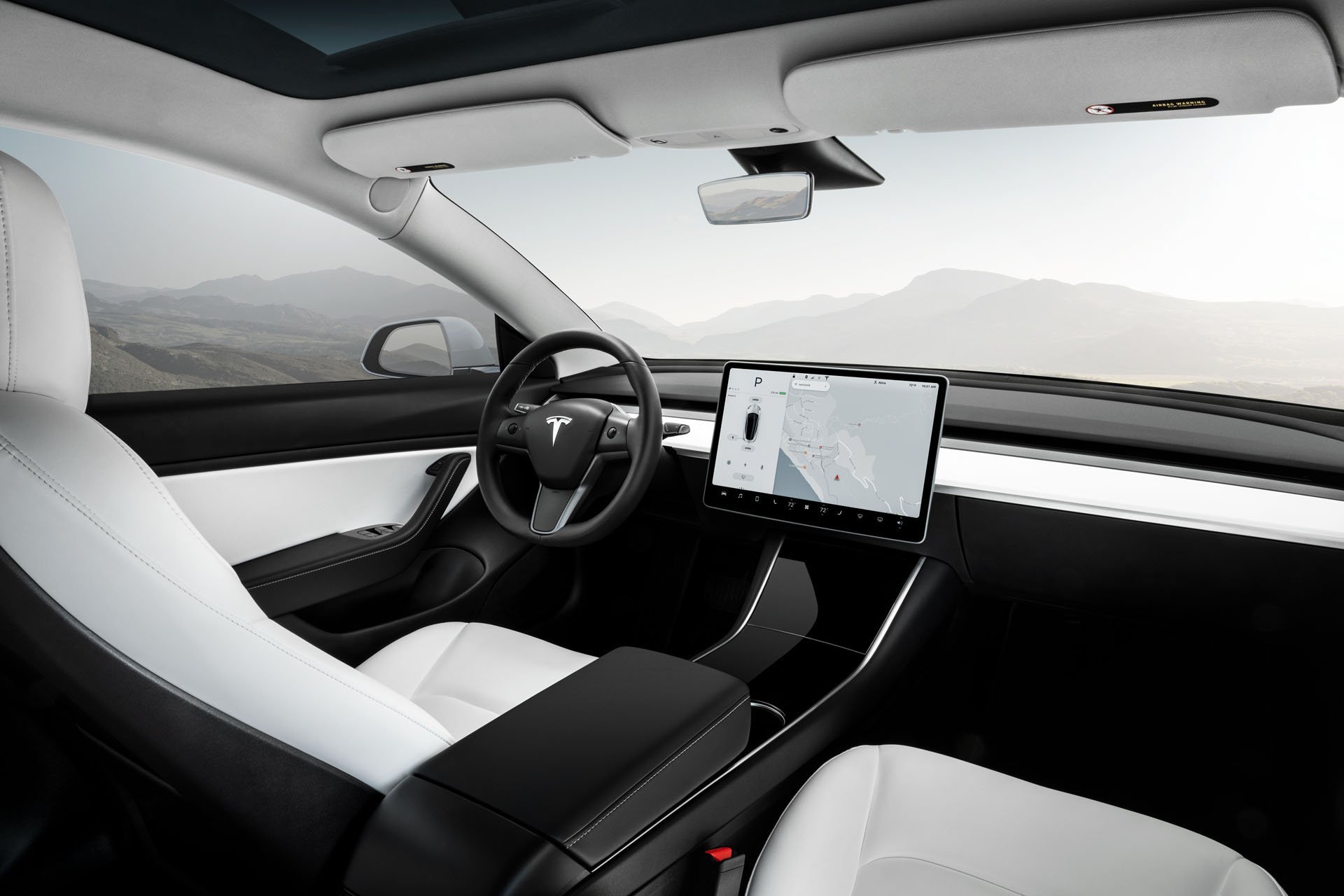 Immagine interni nuova Tesla 3 2019