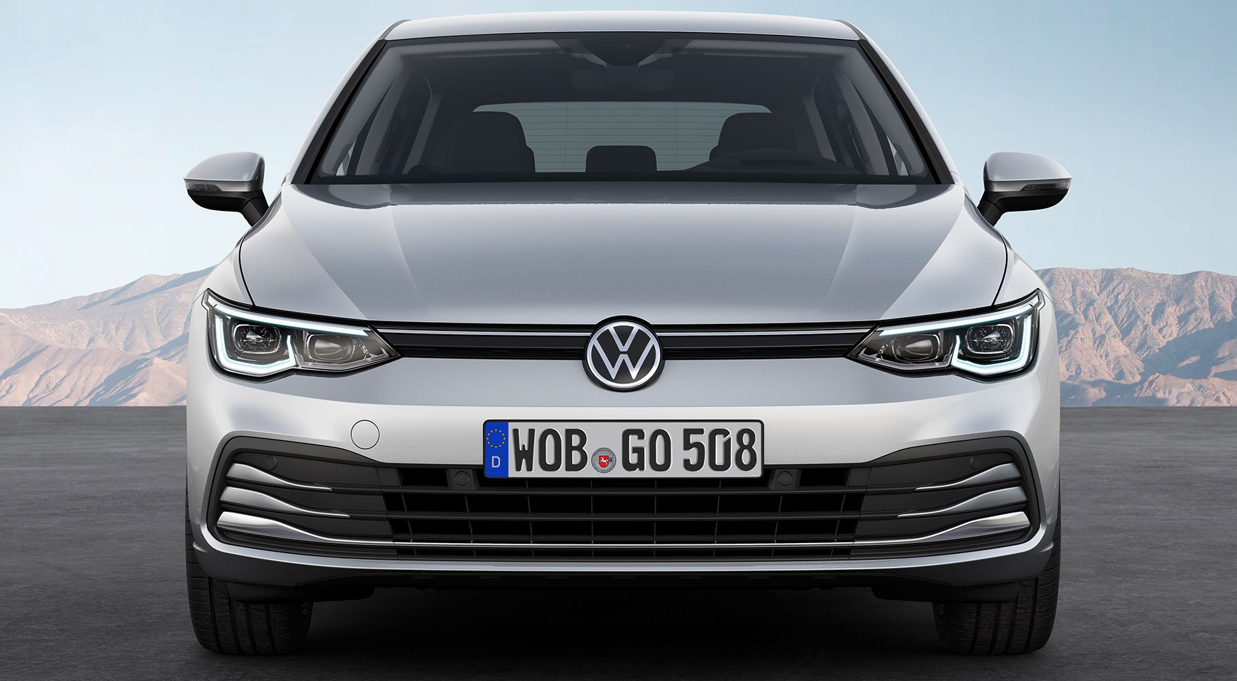 Immagine ufficiale frontale nuova Volkswagen Golf 8 2020