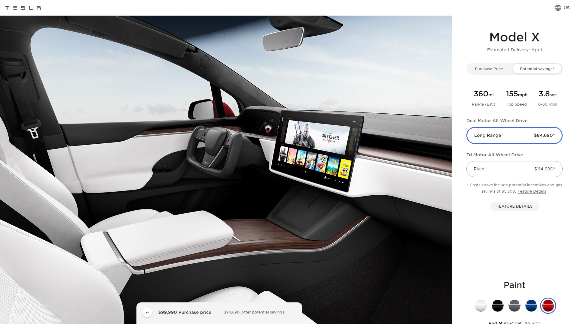 Nuovi Interni Tesla Model X 2021