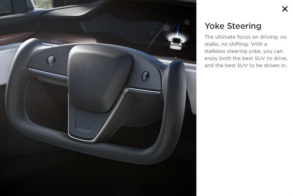 Nuovo Volante Tesla Model S e Model X 2021