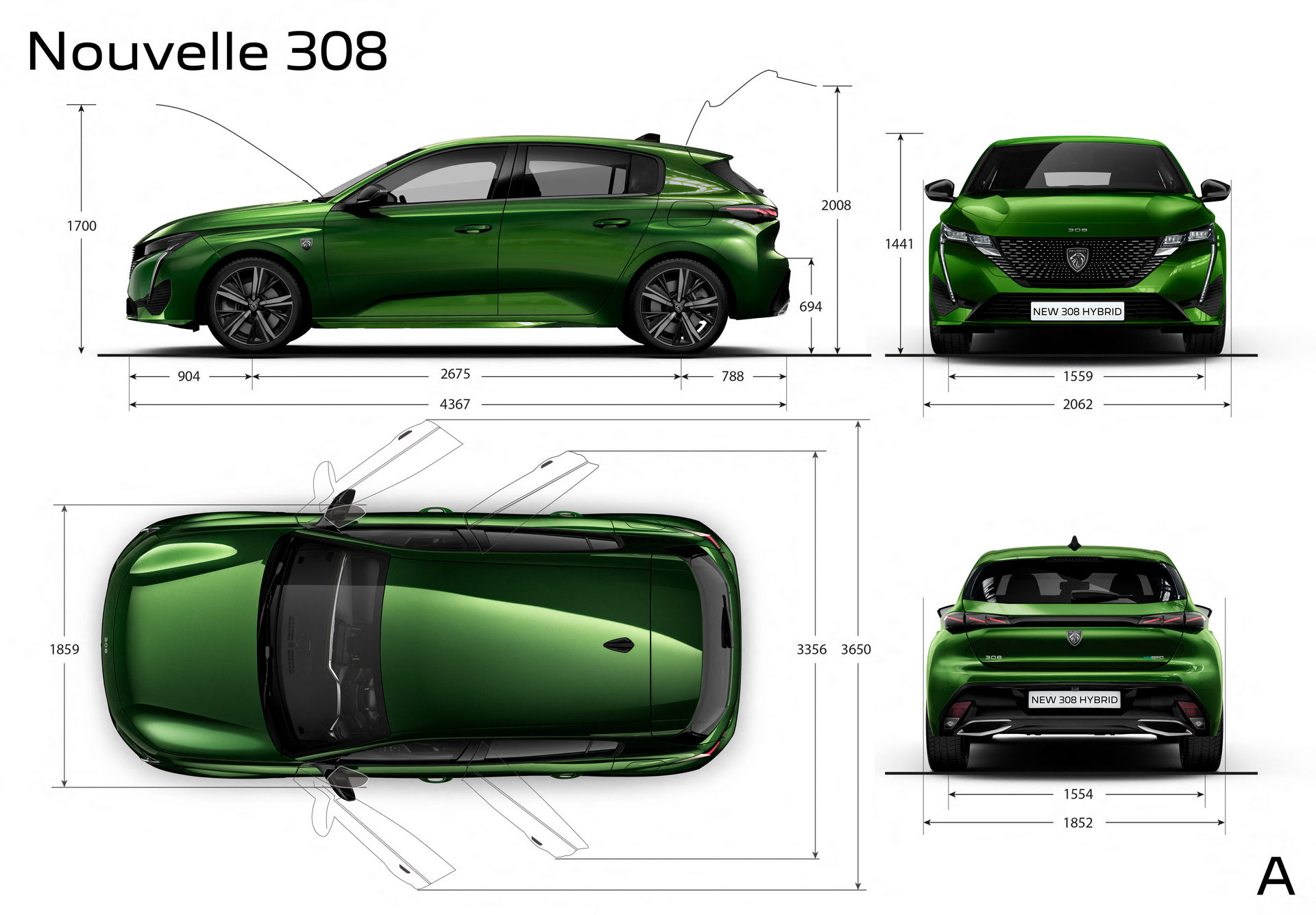 Dimensioni Nuovo Peugeot 308