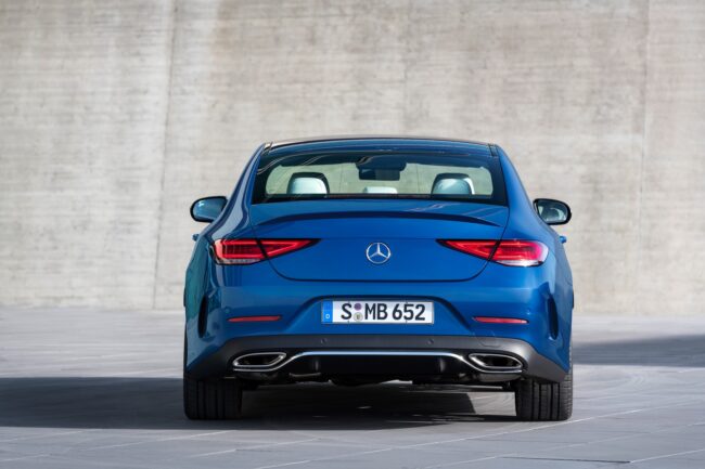 Immagine posteriore nuova Mercedes CLS 2021