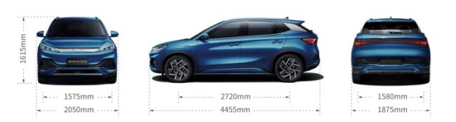 Dimensioni suv cinese elettrico BUD ATTO3 Dimensioni suv cinese elettrico BUD ATTO3