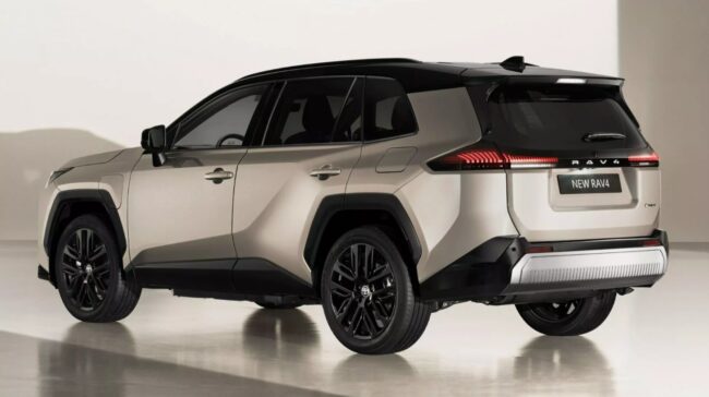 Foto fiancata e posteriore nuova Toyota RAV4 2025 Foto fiancata e posteriore nuova Toyota RAV4 2025